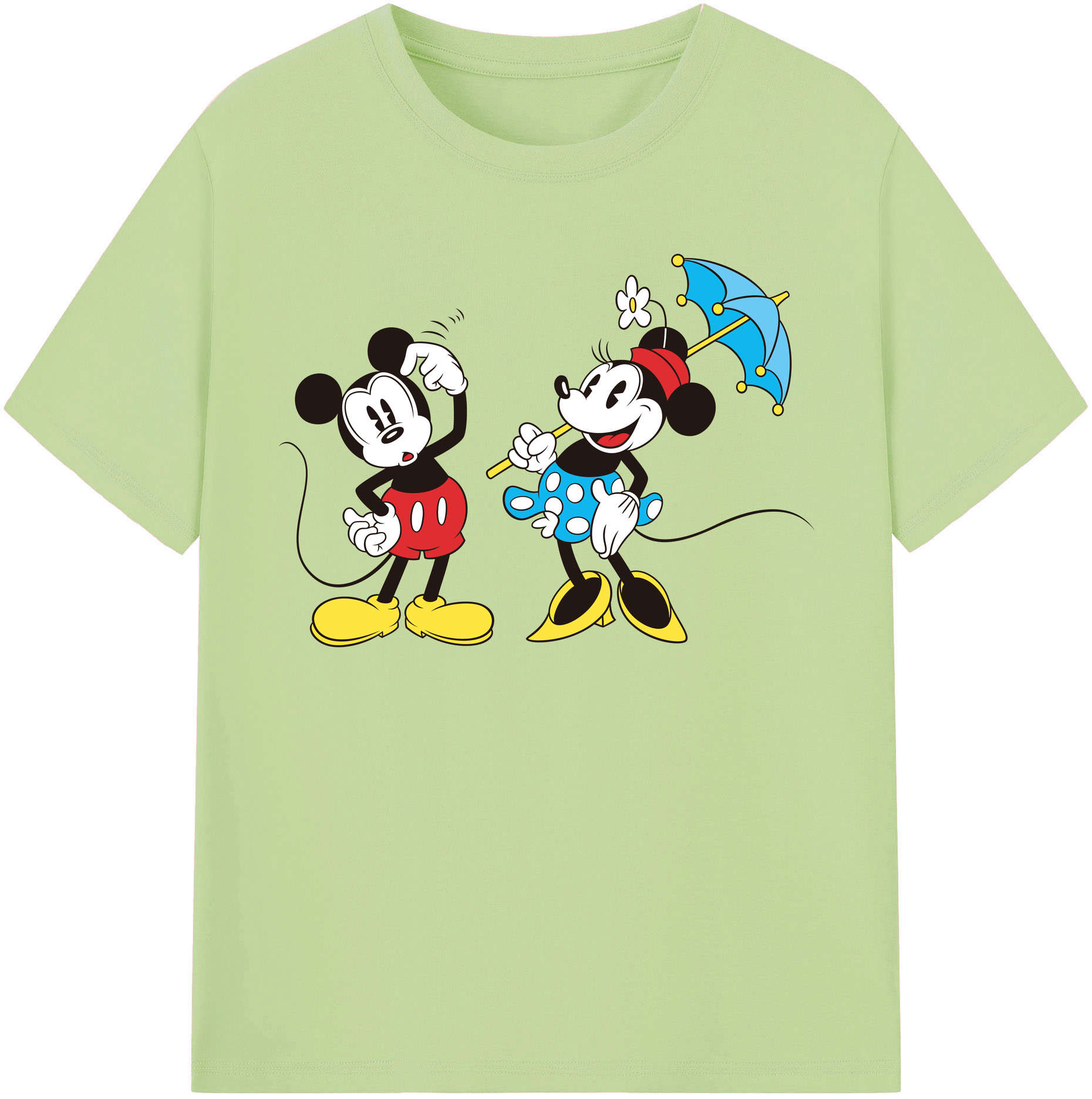 （画像用） ミッキーマウス Mickey Mouse 綿100％半袖Tシャツ（フロントプリント）